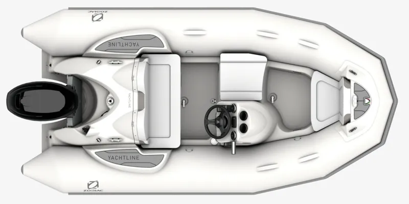Slide: The Image of 2024 Zodiac Yachtline 360 inflatable boat, top view. - 12