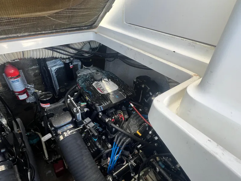 Slide: The Image of Engine compartment of a 1995 Luhrs Tournament 290 Open boat. - 12