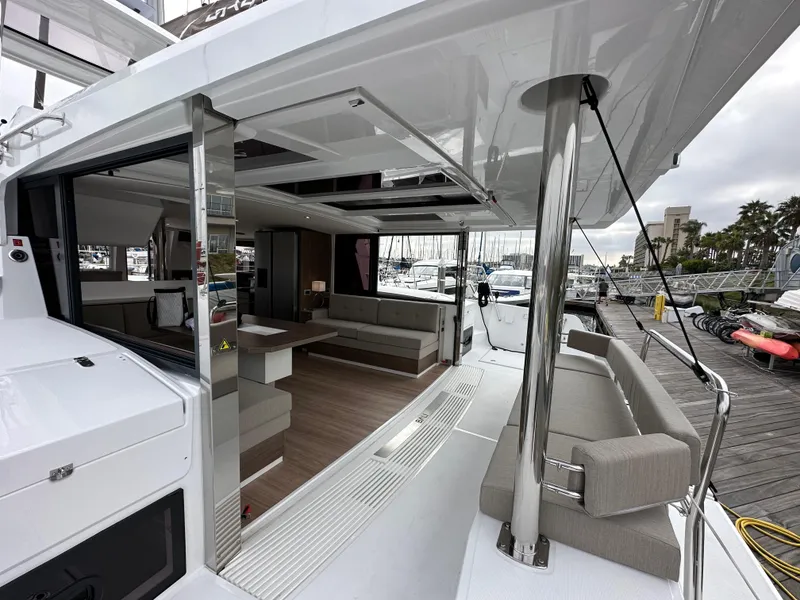 Slide: The Image of Luxurious 2024 Bali 4.4 catamaran interior with spacious seating and modern design. - 15