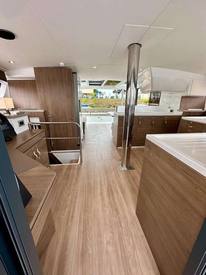 Slide: The Image of Spacious interior of 2024 Bali 4.4 yacht with modern wooden finishes. - 36