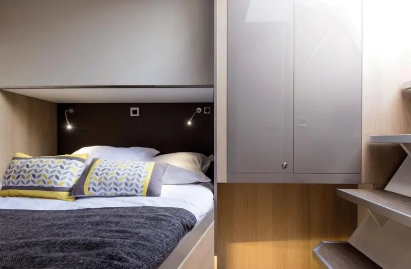 Slide: The Image of Cozy bedroom interior in 2025 Bali 5.4 model, featuring modern lighting and stylish bedding. - 20