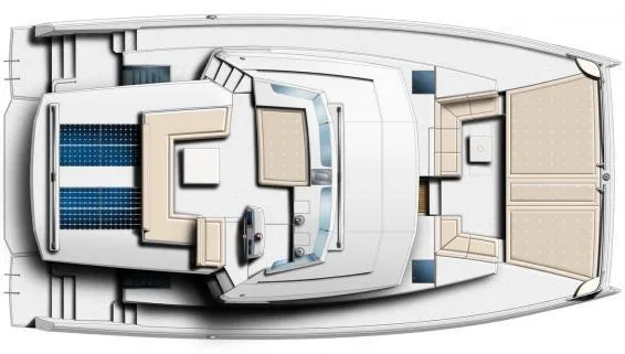 Slide: The Image of Top view of 2025 Bali 5.4 yacht layout, featuring spacious deck and seating areas. - 30