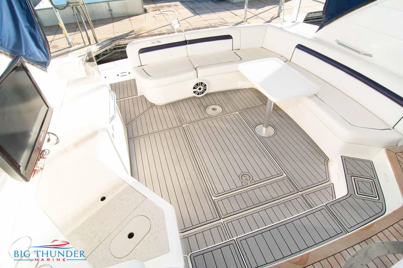 Slide: The Image of Luxurious 2010 Sea Ray 540 Sundancer yacht interior with spacious seating and elegant design. - 11