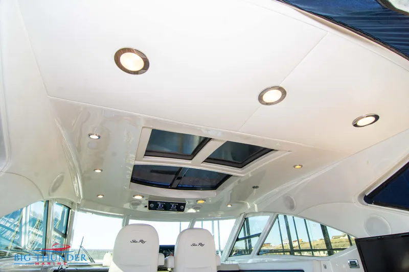 Slide: The Image of Interior view of 2010 Sea Ray 540 Sundancer yacht with skylights and seating. - 22