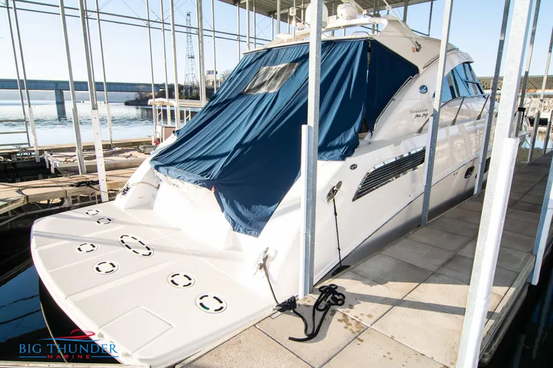 Slide: The Image of 2010 Sea Ray 540 Sundancer yacht docked at Big Thunder Marine. - 2
