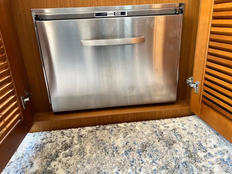 Slide: The Image of Stainless steel refrigerator in 2021 Beneteau Swift Trawler 35 yacht. - 16