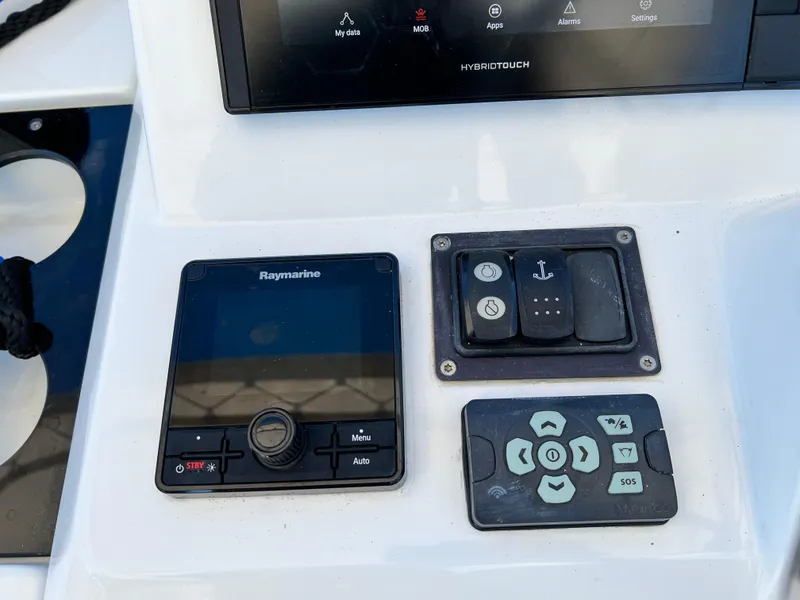 Slide: The Image of Control panel of a 2021 Beneteau Swift Trawler 35 with Raymarine display. - 46