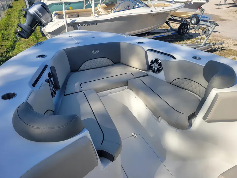 Slide: The Image of 2025 Key West 291 FS boat interior with spacious seating and modern design. - 4