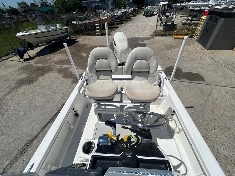 Slide: The Image of 2019 Blue Wave 2400 PureBay boat with dual seats and steering console. - 27