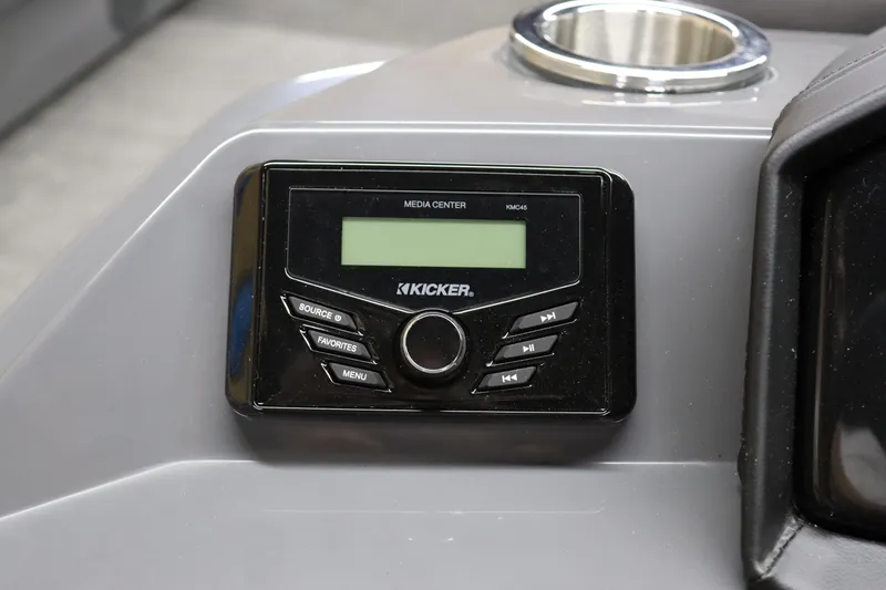 Slide: The Image of Kicker media center on 2024 Bennington 22SVL boat dashboard. - 17