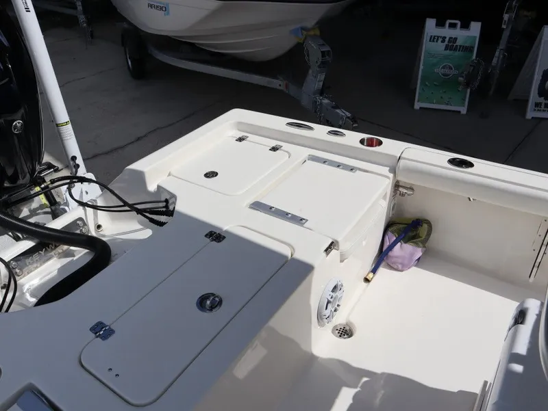 Slide: The Image of Interior of 2025 Key West Bay Reef 230BR with luxurious seating. - 10