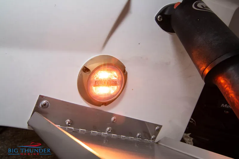 Slide: The Image of 2024 Monterey 278 SS boat stern light and hardware close-up. - 12