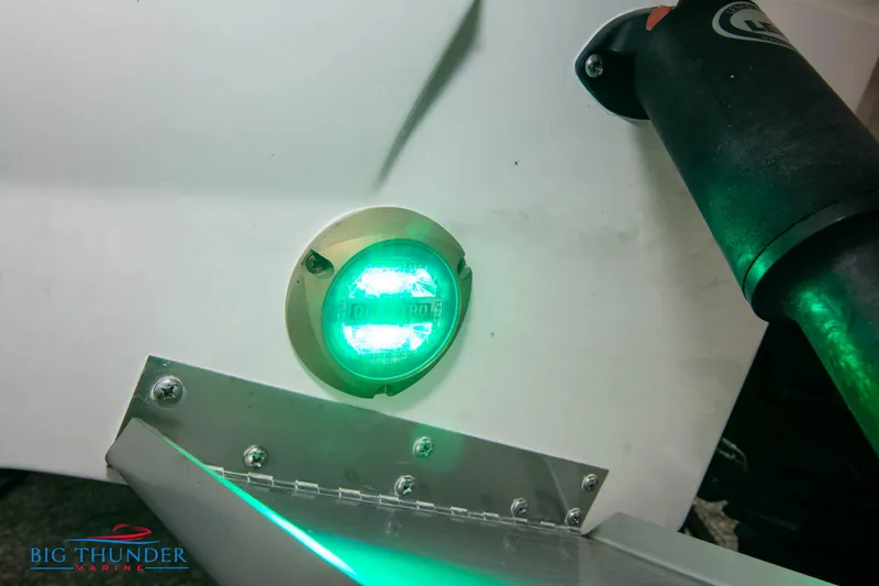 Slide: The Image of 2024 Monterey 278 SS boat with green underwater LED light. - 13