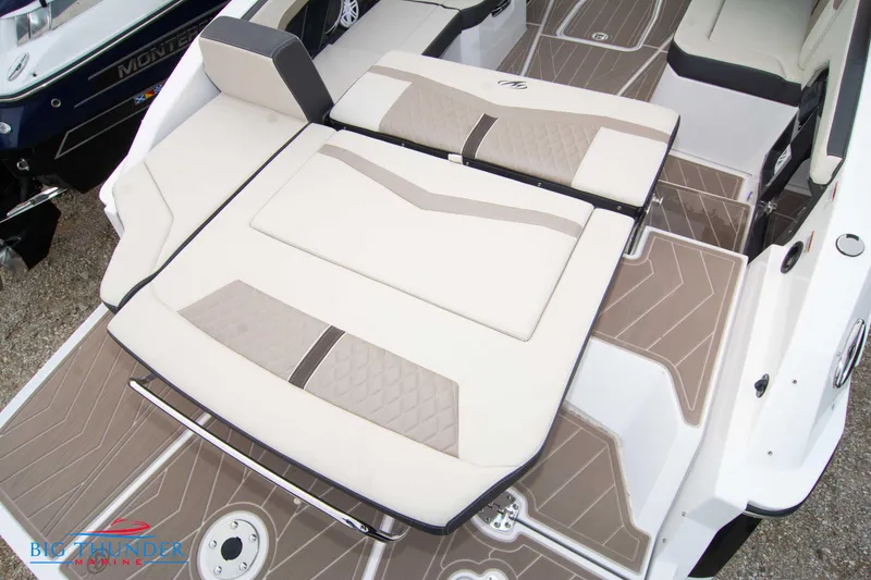 Slide: The Image of 2024 Monterey 278 SS boat with luxurious seating and modern design. - 19