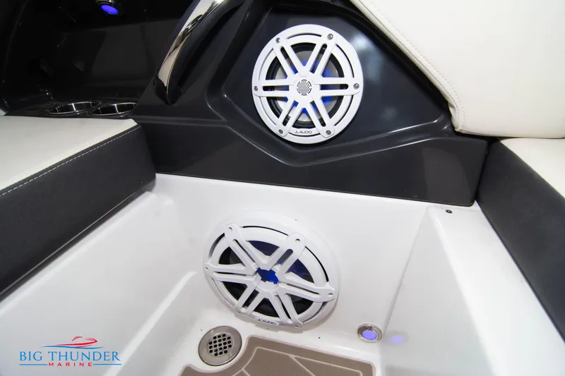 Slide: The Image of 2024 Monterey 278 SS boat interior with premium audio speakers. - 30