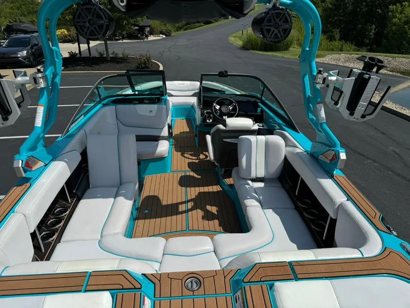 Slide: The Image of 2017 Nautique Super Air Nautique GS22 boat with spacious seating and modern design. - 15