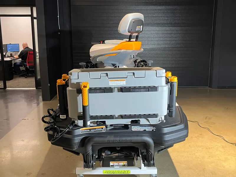 Slide: The Image of 2024 Sea-Doo Fishpro Trophy 170, rear view in showroom. - 4