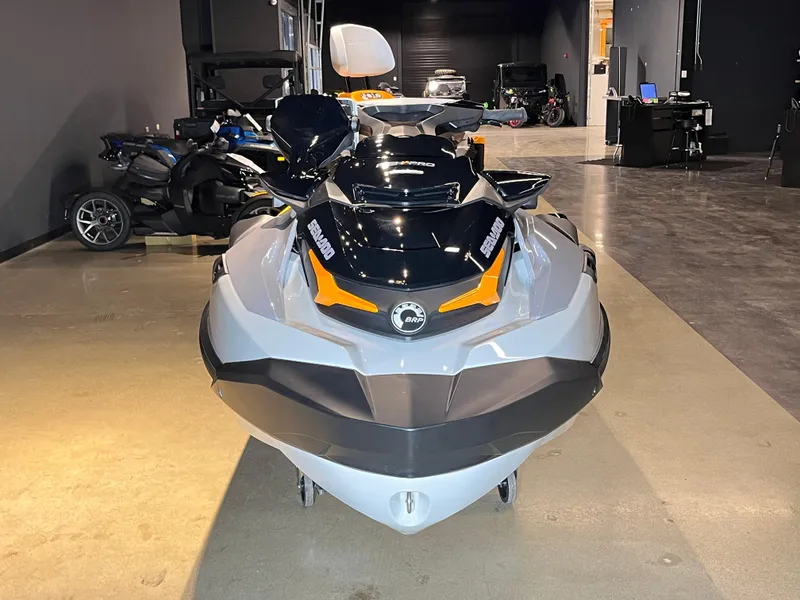 Slide: The Image of 2024 Sea-Doo Fishpro Trophy 170 jet ski in showroom. - 6