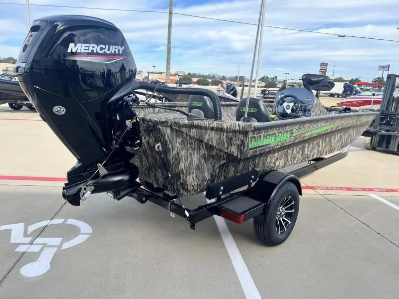 Slide: The Image of 2024 Havoc Boats 1756 FRRSC with Mercury outboard motor on trailer. - 4