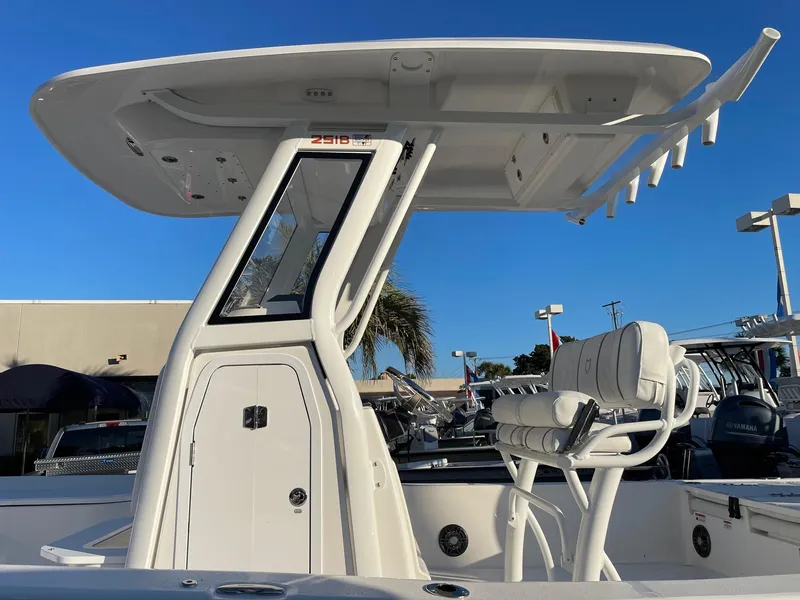 Slide: The Image of 2024 Sea Fox 251 Bay Fox boat with T-top and seating. - 8