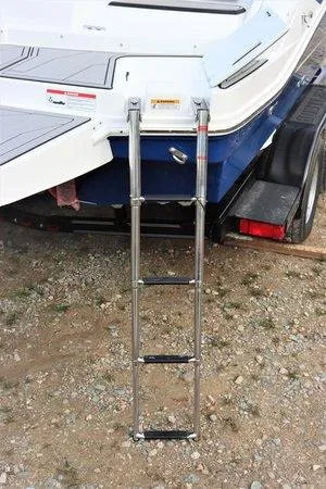 Slide: The Image of 2023 Hurricane SUNDECK SPORT 205 I/O boat with extended swim ladder. - 11