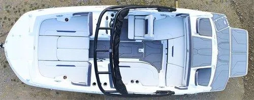 Slide: The Image of 2023 Hurricane SUNDECK SPORT 205 I/O boat, top view, white and gray interior. - 4