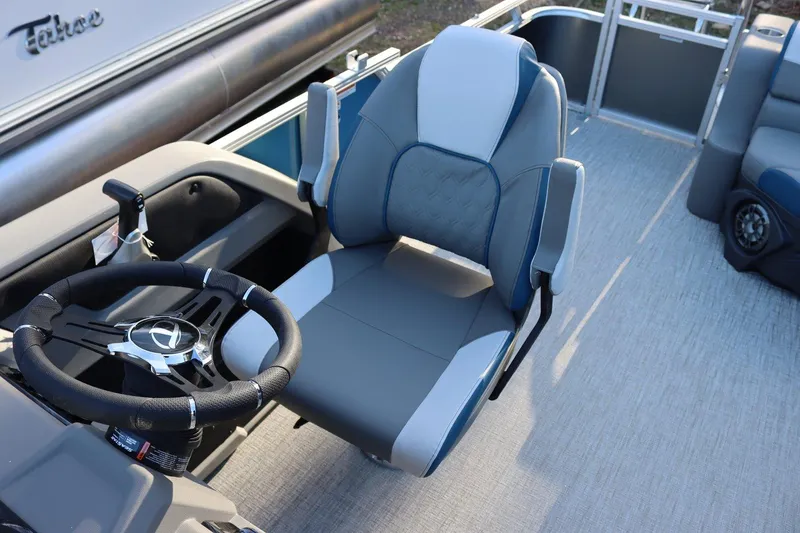Slide: The Image of 2023 Tahoe Pontoon LT - 21' captain's chair and steering console. - 11