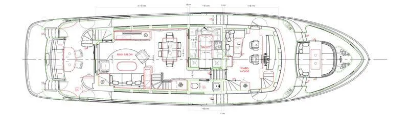 Slide: The Image of Floor plan of 2026 Selene 78 Ocean Explorer yacht, showcasing interior layout and design. - 25
