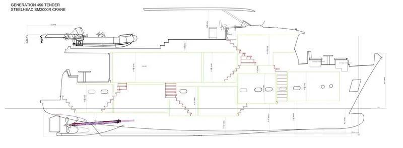 Slide: The Image of Side profile blueprint of 2026 Selene 78 Ocean Explorer yacht with detailed interior layout. - 27