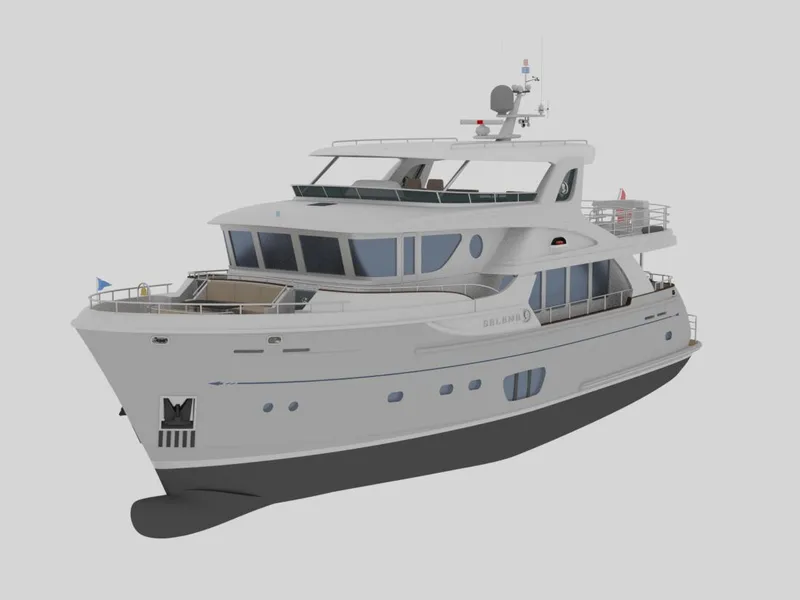 Slide: The Image of 2026 Selene 78 Ocean Explorer yacht, sleek design, luxury features, modern maritime technology. - 5