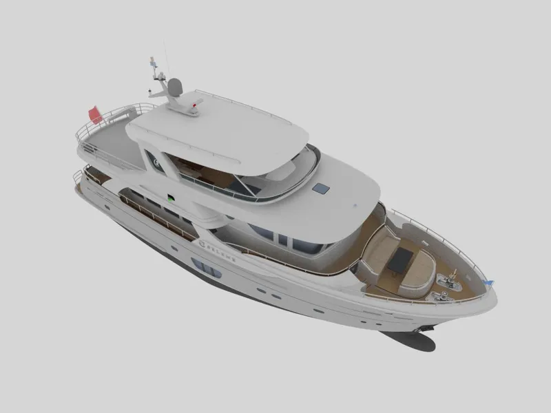 Slide: The Image of 2026 Selene 78 Ocean Explorer yacht, aerial view, sleek design, luxury vessel. - 7