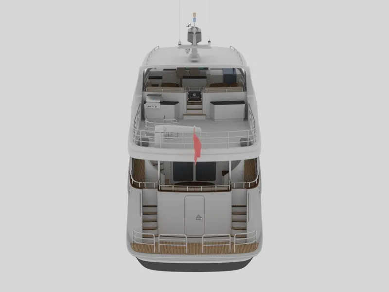 Slide: The Image of Selene 78 Ocean Explorer 2026 yacht, rear view, showcasing deck and cabin layout. - 8