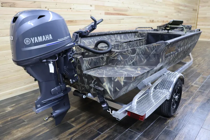 Slide: The Image of 2024 Excel 1651 Viper boat with Yamaha outboard motor on trailer. - 3