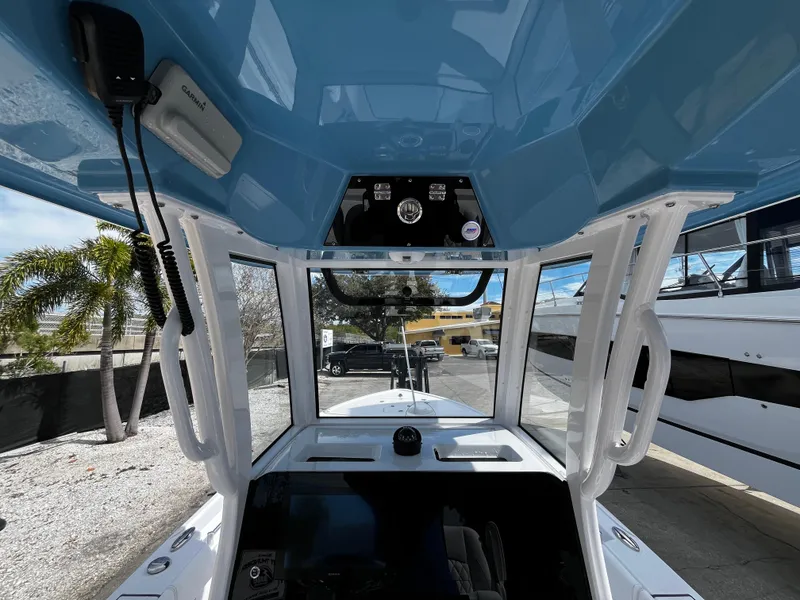 Slide: The Image of 2024 Sportsman Masters 247OE Bay Boat console and helm station. - 15