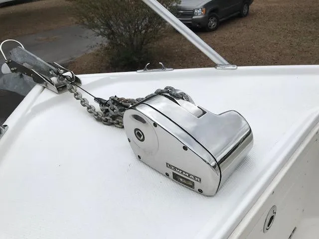 Slide: The Image of Anchor winch on 2005 Mako 284 CC boat deck. - 7