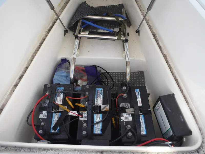 Slide: The Image of Battery compartment of a 2020 Blackwood 270 Open Center Console boat. - 34
