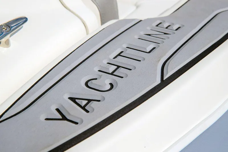 Slide: The Image of Close-up of Zodiac Yachline 400 boat logo, 2024 model. - 6