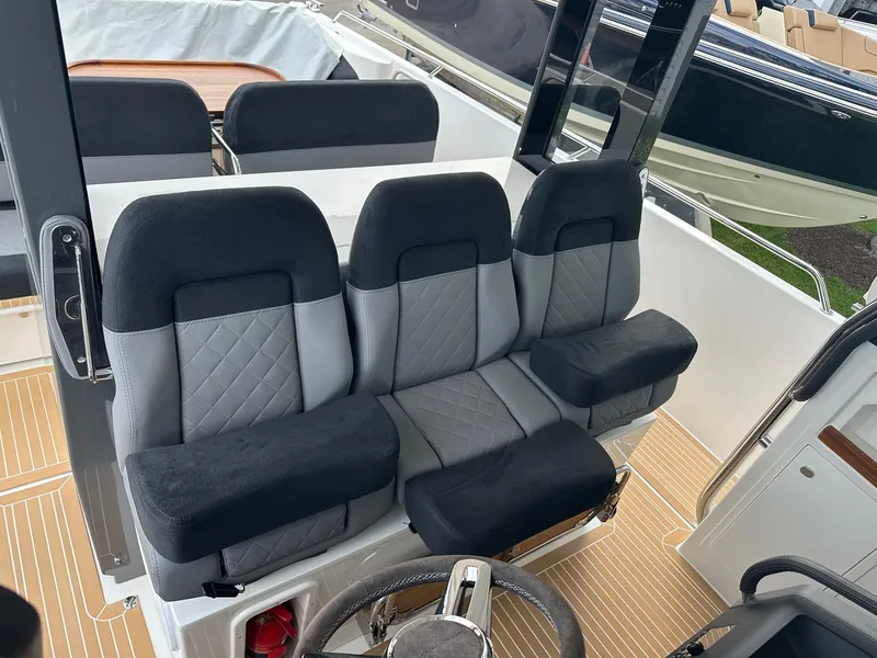 Slide: The Image of Luxury seating on the 2024 Nimbus Tender 11 #258 boat. - 11