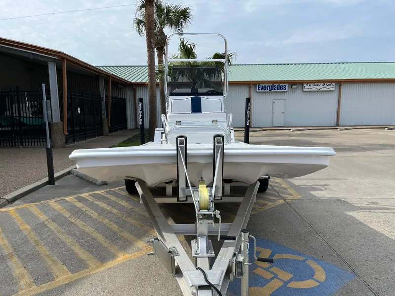 Slide: The Image of 2024 Shallow Stalker SS-17 Sportsman boat on a trailer in a parking lot. - 3