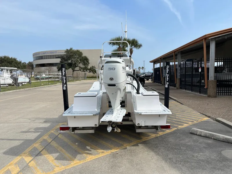 Slide: The Image of 2024 Shallow Stalker SS-17 Sportsman boat with 90 HP engine at marina. - 7