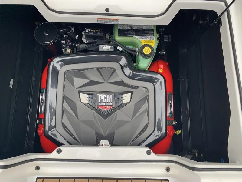 Slide: The Image of 2022 Nautique Super Air Nautique G21 engine compartment with PCM marine engine. - 6