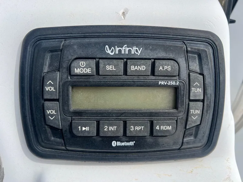 Slide: The Image of Infinity PRV-250.2 Bluetooth marine stereo on a 2001 Fishmaster 19 boat. - 5