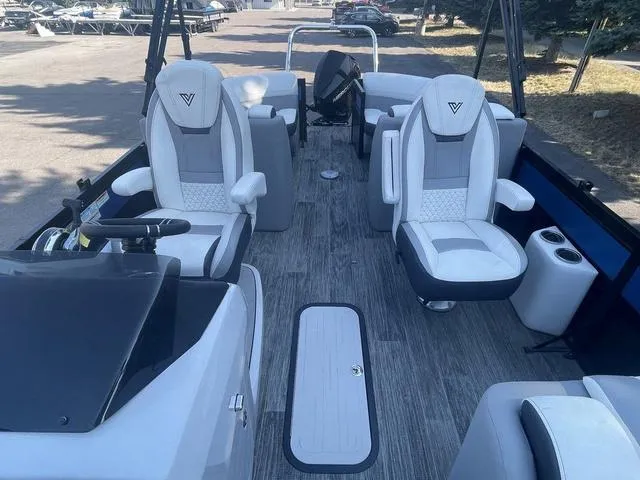 Slide: The Image of 2022 Viaggio D23U boat interior with modern seating and steering console. - 9