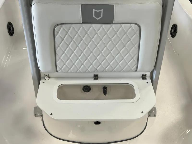 Slide: The Image of 2024 Sea Fox 231 Bay boat seat with storage compartment. - 8