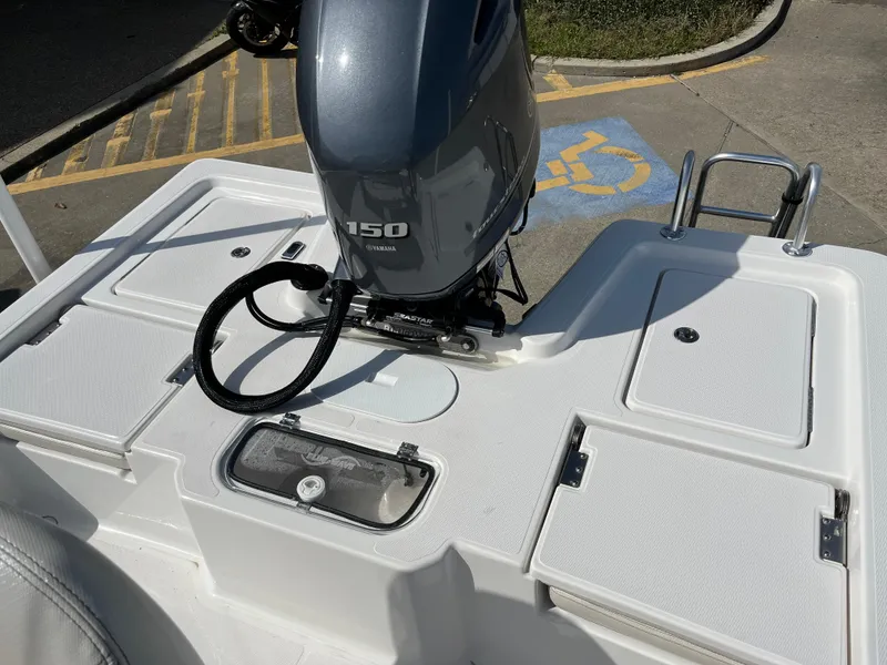 Slide: The Image of 2023 Blue Wave 2200 STL boat with 150 HP Yamaha engine. - 19