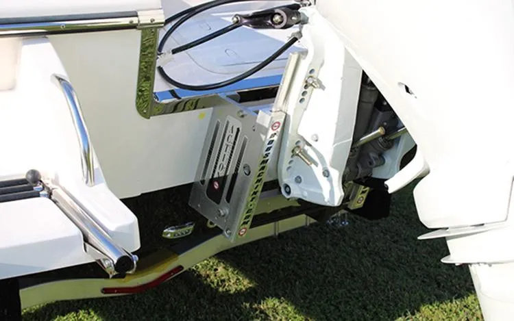 Slide: The Image of 2023 Sea Born FX22 Bay boat engine mount and trim system. - 3