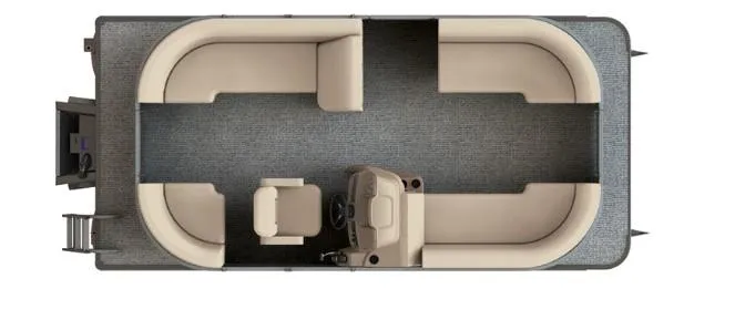 Slide: The Image of 2024 Starcraft LX 18 R pontoon boat interior layout, top view. - 16