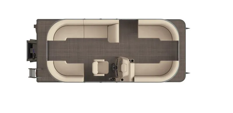 Slide: The Image of 2024 Starcraft LX 20 R pontoon boat interior layout, top view. - 16