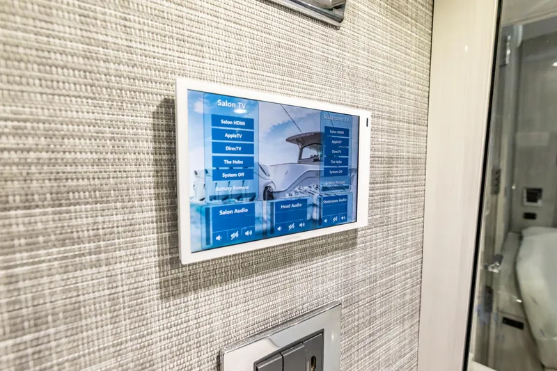 Slide: The Image of Touchscreen control panel on the 2022 HCB 65 Estrella yacht. - 48