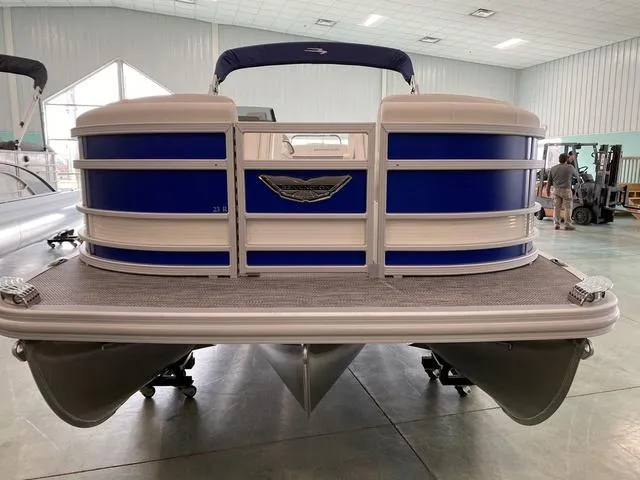 Slide: The Image of 2024 Bennington 23 RSB pontoon boat in showroom. - 5